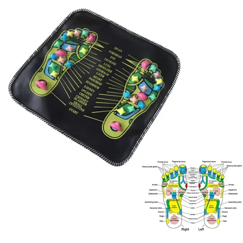 Foot Massage Mat Acupressure Relax Massage Pad Trigger Point Heath Therapy Relax Pain Stress Relief Reflexology Walk Stone Road