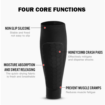 1Pcs Football Shin Guard Socks Sleeves with Foam,Calf Compression Sleeve Honeycomb Pads,Sports Legging & Soccer Equipment