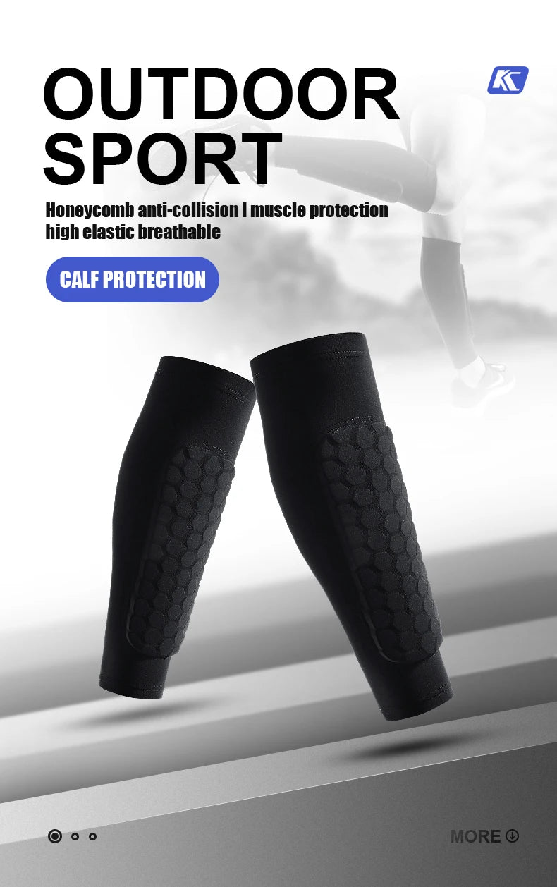 1Pcs Football Shin Guard Socks Sleeves with Foam,Calf Compression Sleeve Honeycomb Pads,Sports Legging & Soccer Equipment